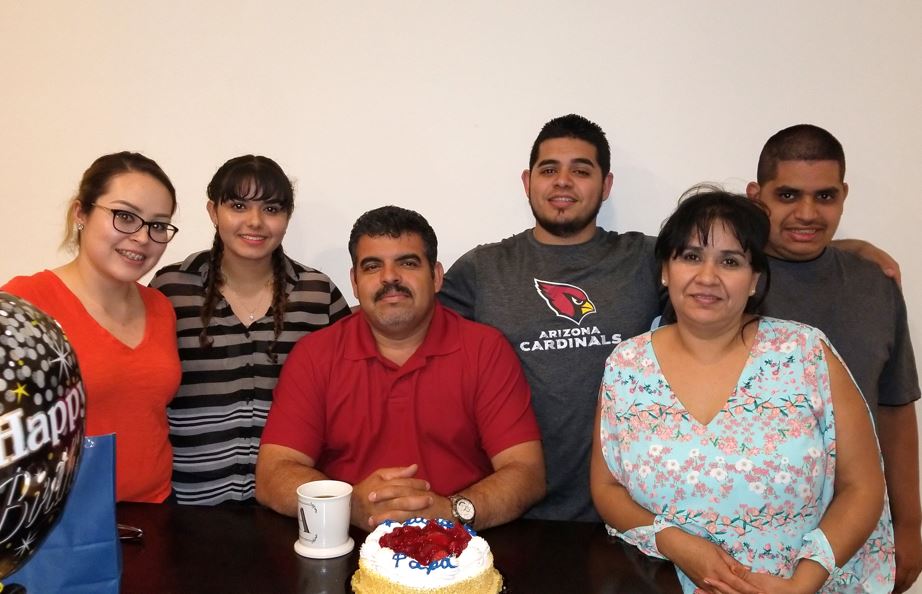Abiezer Acosta and his family.