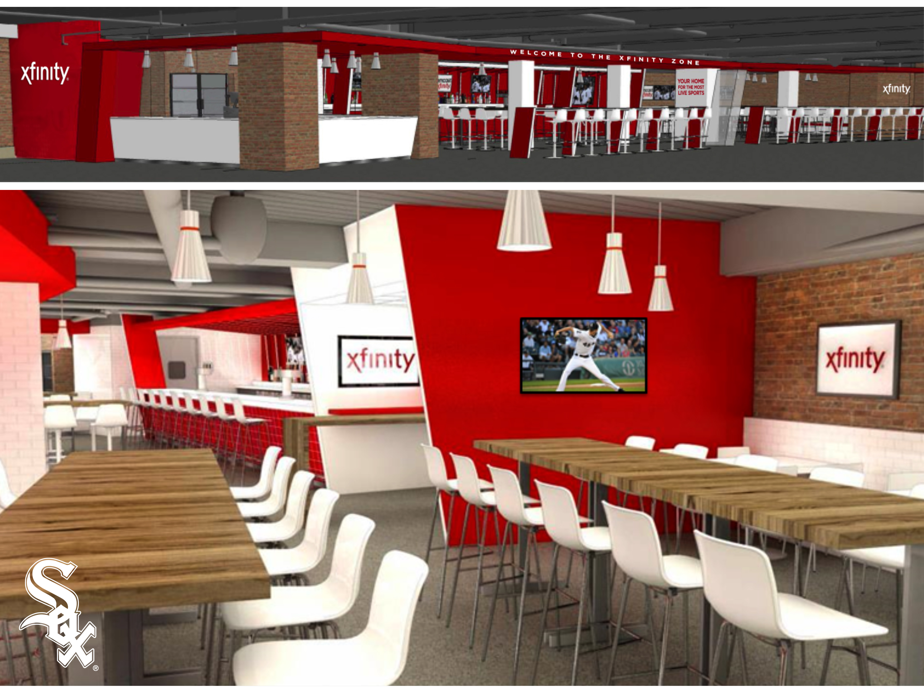 Rendering of the Xfinity Zone at U.S. Cellular Field in Chicago
