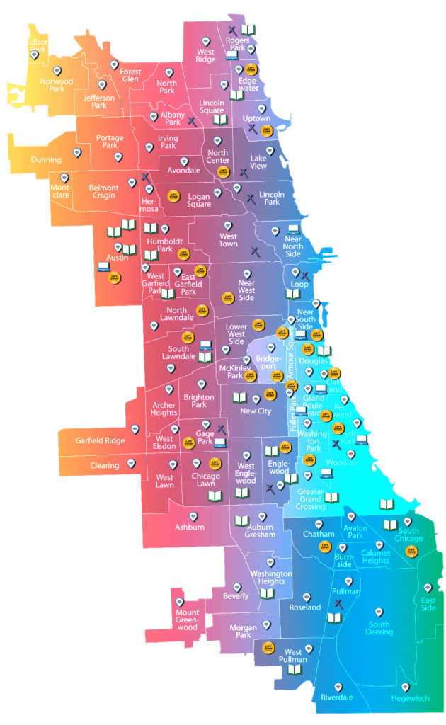 Overview of Illinois Comcast Lift Zone locations.
