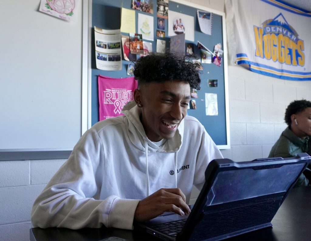 Student participating in Easterseals Colorado's digital literacy and employment training program at Wheat Ridge High School.
