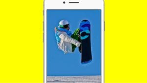 Image of snowboarder on mobile device