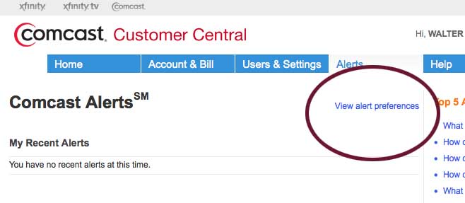 comcast customer service report outage