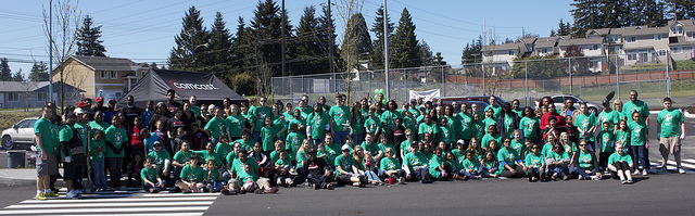 group shot of employee volunteers