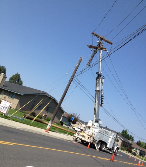  broken power pole