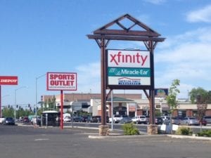 Street sign for the new Xfinity Store in Spokane