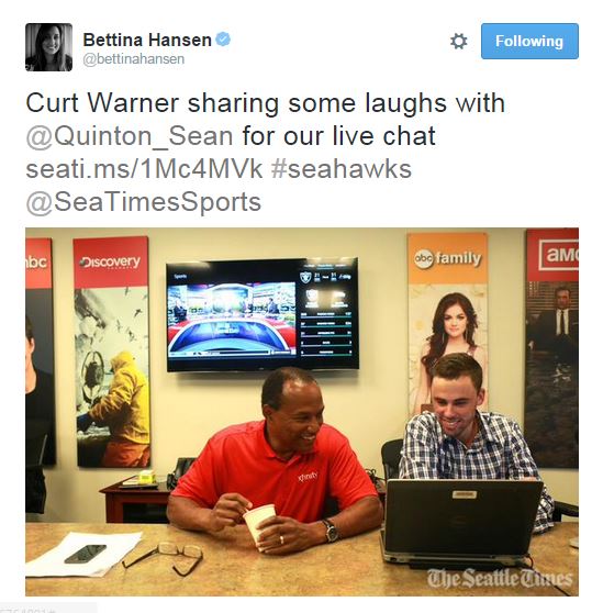 screenshot of Tweet of Curt Warner