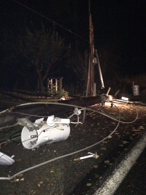 damage to a pole in Olympia