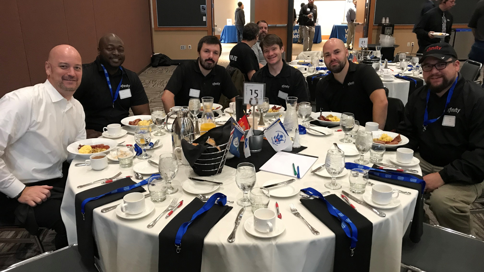 Comcast employees and Veterans at the 2018 VetNet Veterans Day Breakfast