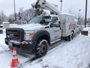 comcast truck in snow