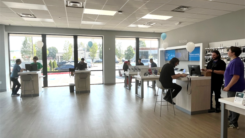 The inside of the Renton Xfinity store. 