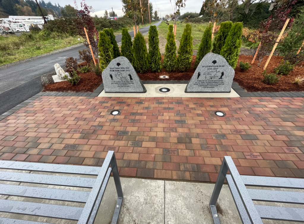 The veterans memorial at Pacific.