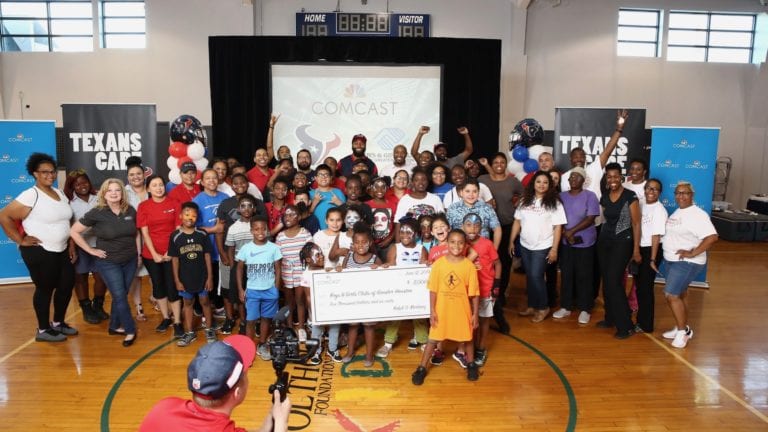 Group photo on a basketball court