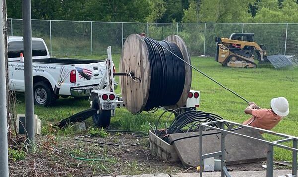 Technicians working to repair fiber lines in north Houston