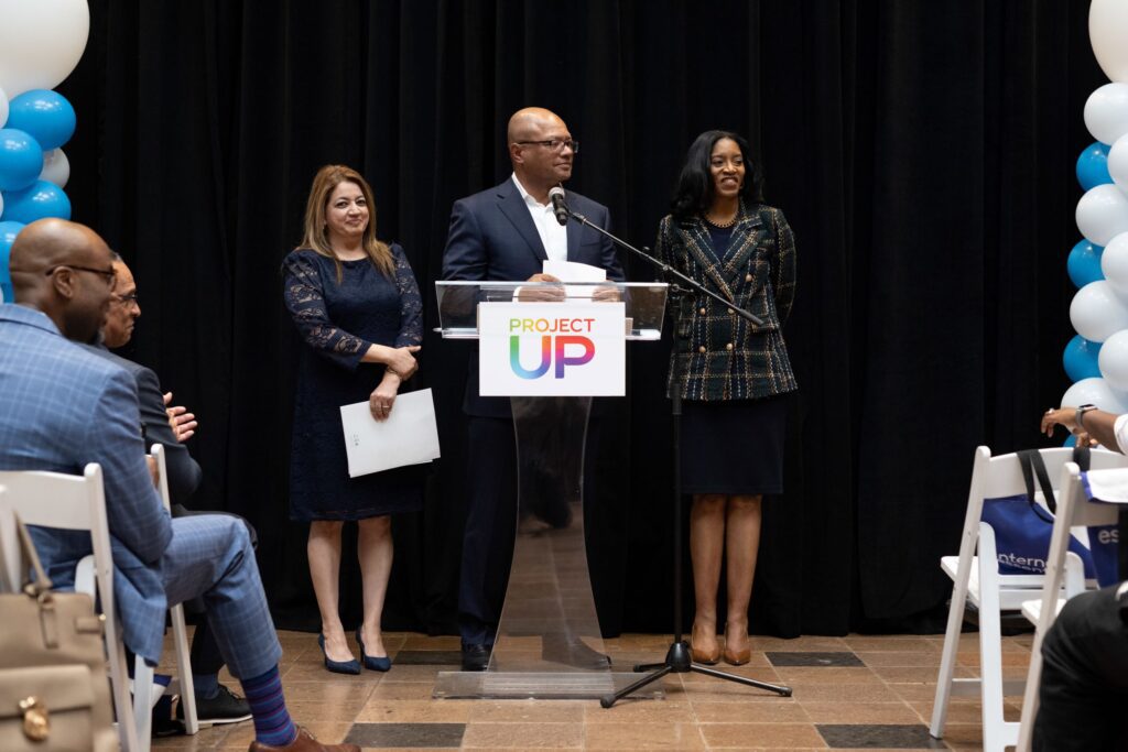 SERJobs CEO Sheroo Mukhtiar joined Buggs and Johnson at launch announcement on Friday, November 18th in Houston's Acres Homes neighborhood.
