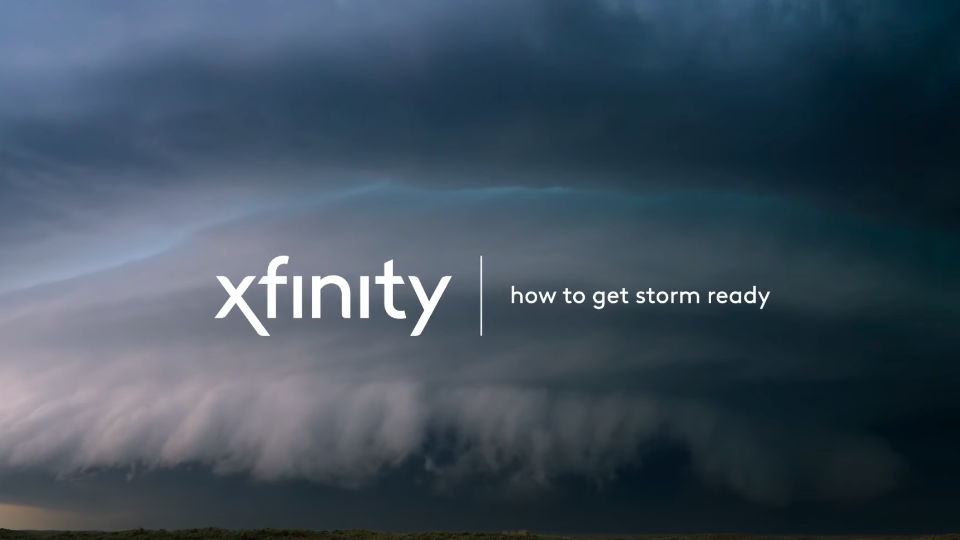 Image of stormy sky with Xfinity How To Get Storm Ready