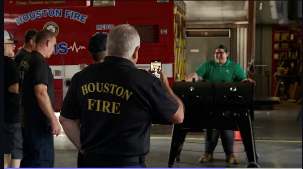Firefighters surprised with grill