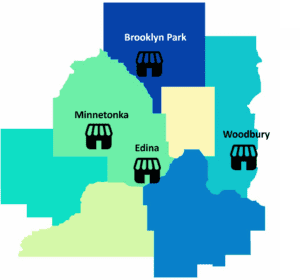 map of particpating recycle stores