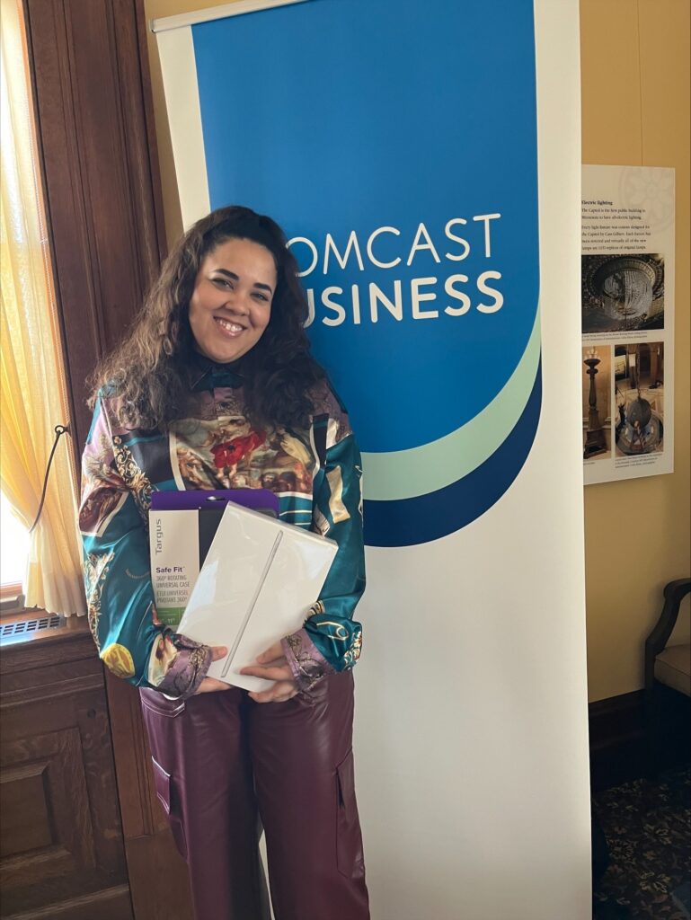 Sarah "Fancy" Lanider-Duncan of The Legacy Building received a free iPad courtesy of Comcast Business. 
