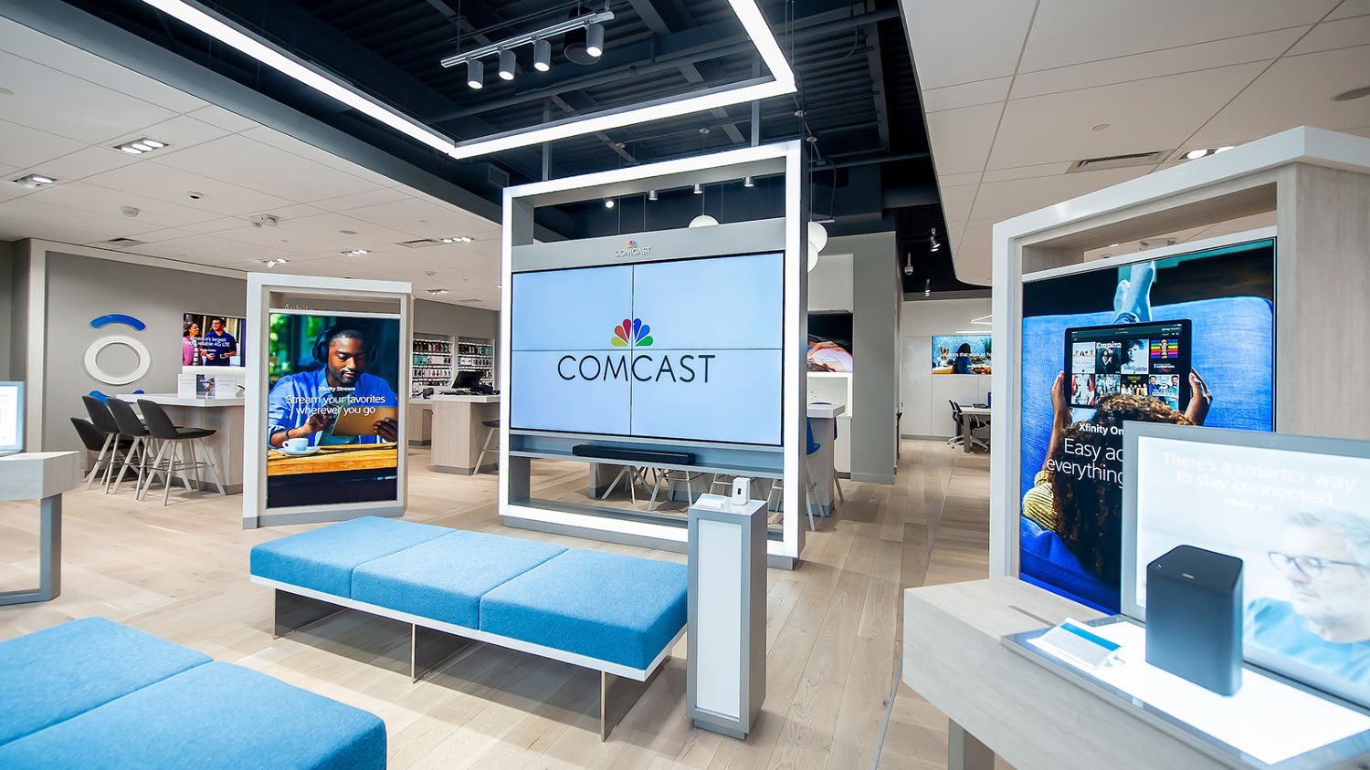 Interior of an Xfinity retail store.