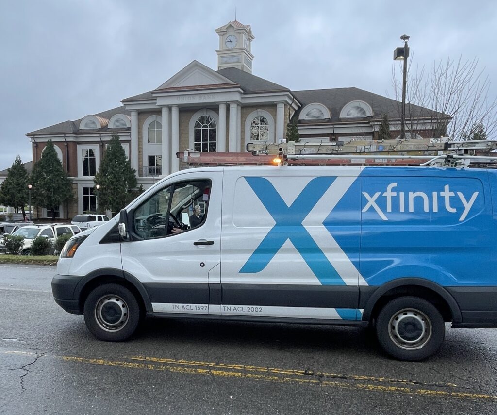 Xfinity van in Jamestown