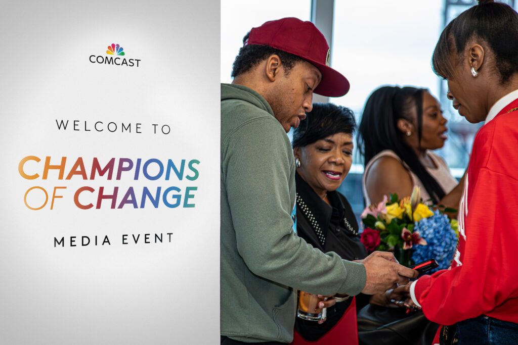 Members of Atlanta's multicultural press and influencer community gather at Comcast's Central Division for Champions of Change.