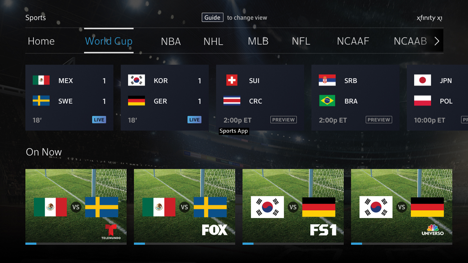 How to watch the World Cup with Xfinity