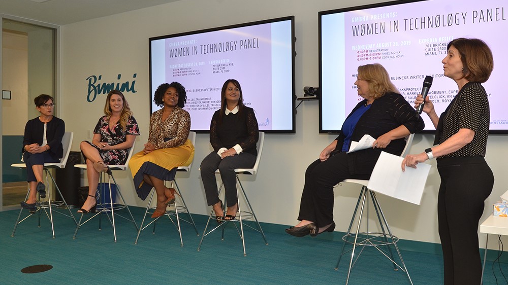 Presenters at the Women in Technology Panel event.