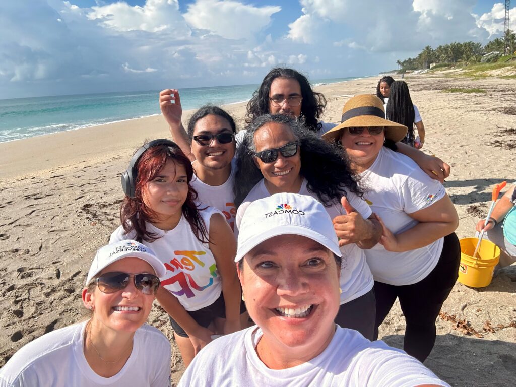 Comcast employees on beach in Palm Beach County