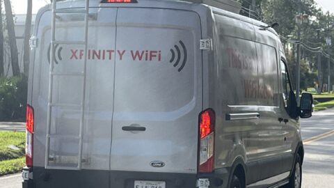 Xfinity WiFi van driving