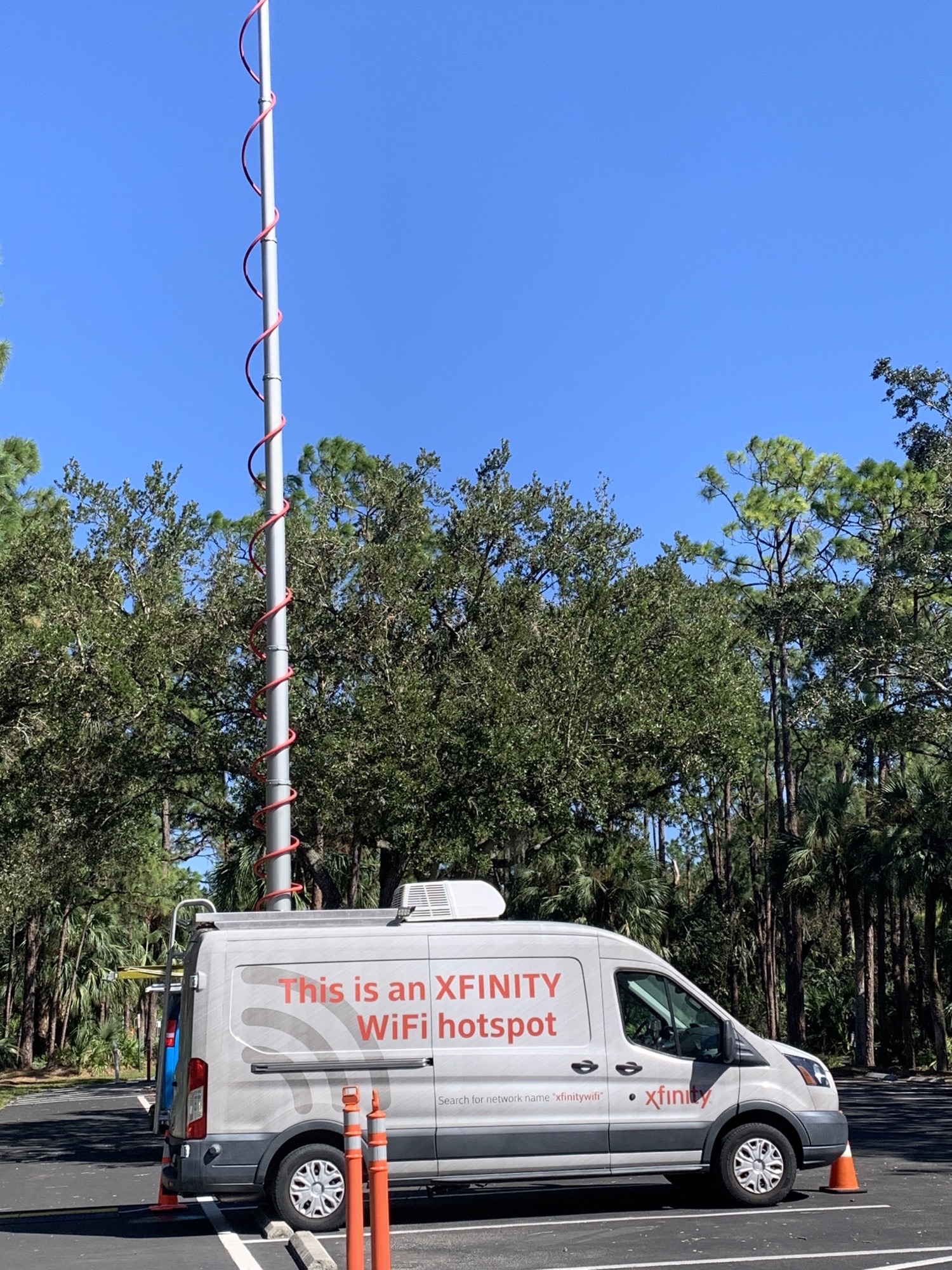 Comcast stationed Xfinity WiFi Van stationed in Perry to offer free Internet.