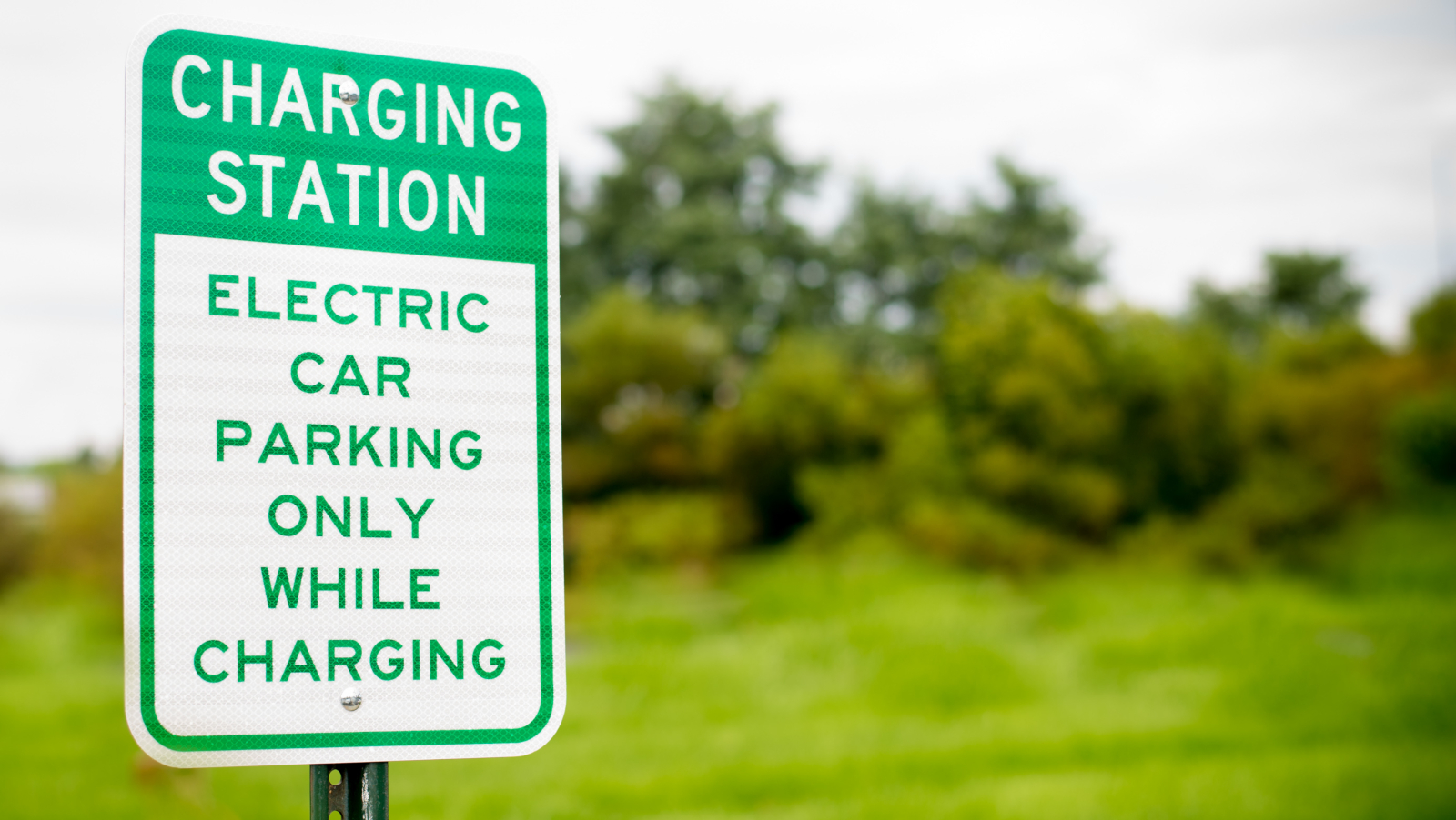 A charging station sign.