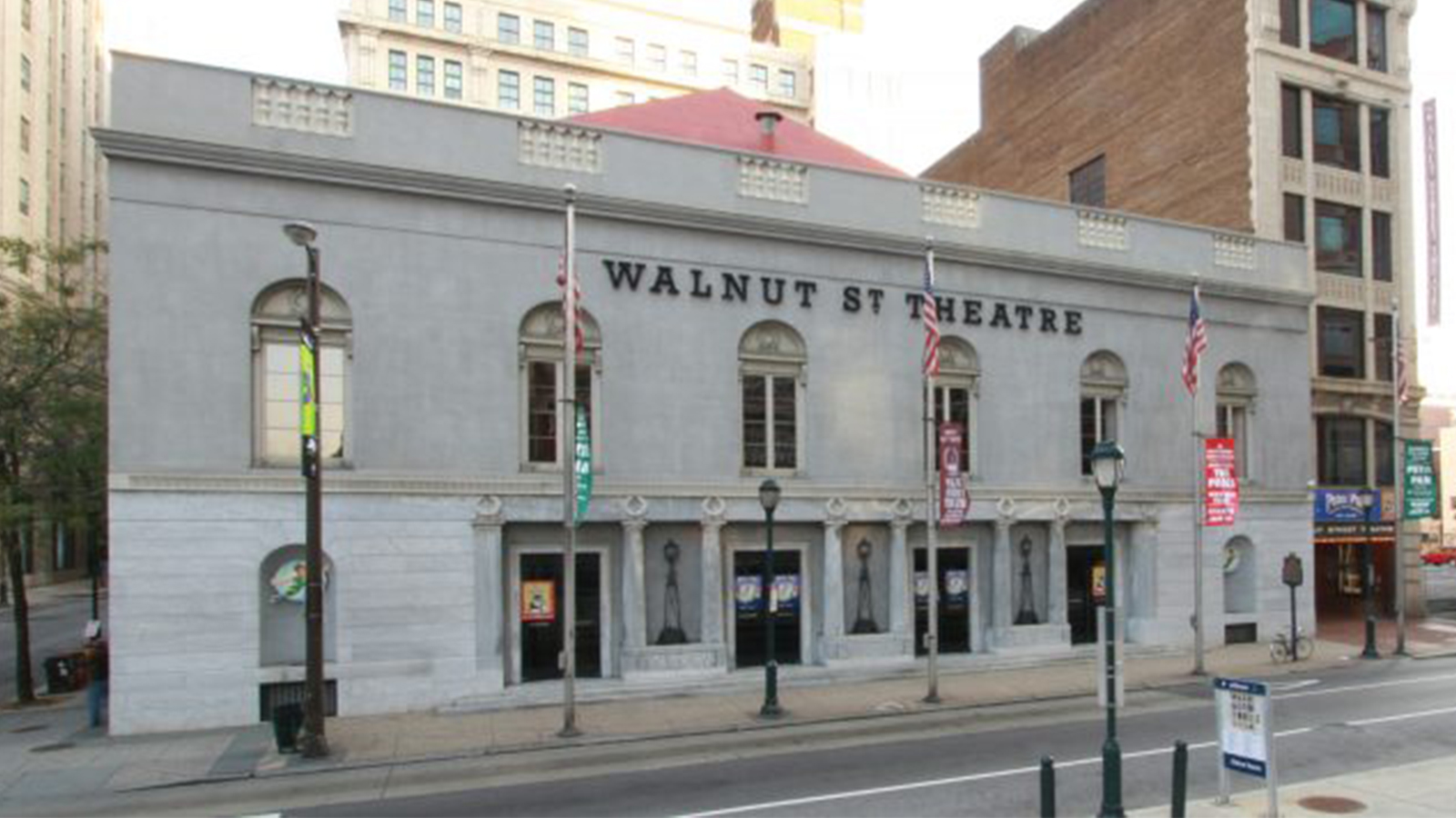 Exterior view of the Walnut Street Theater.