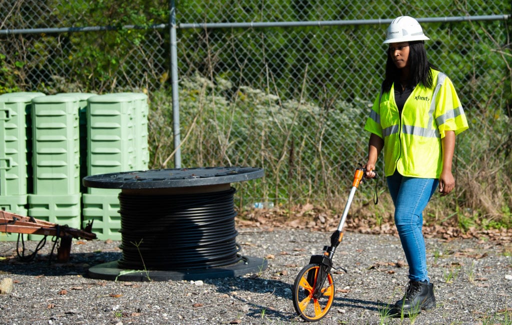 woman working outside