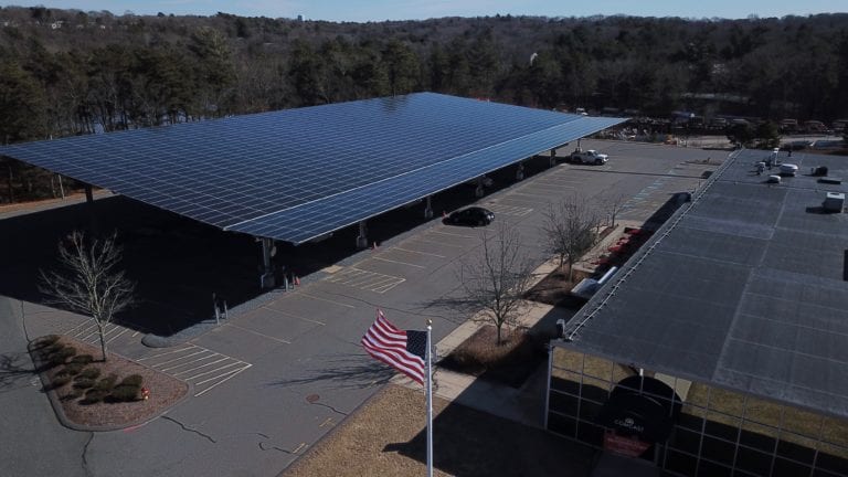 solar panels covering a parking lot