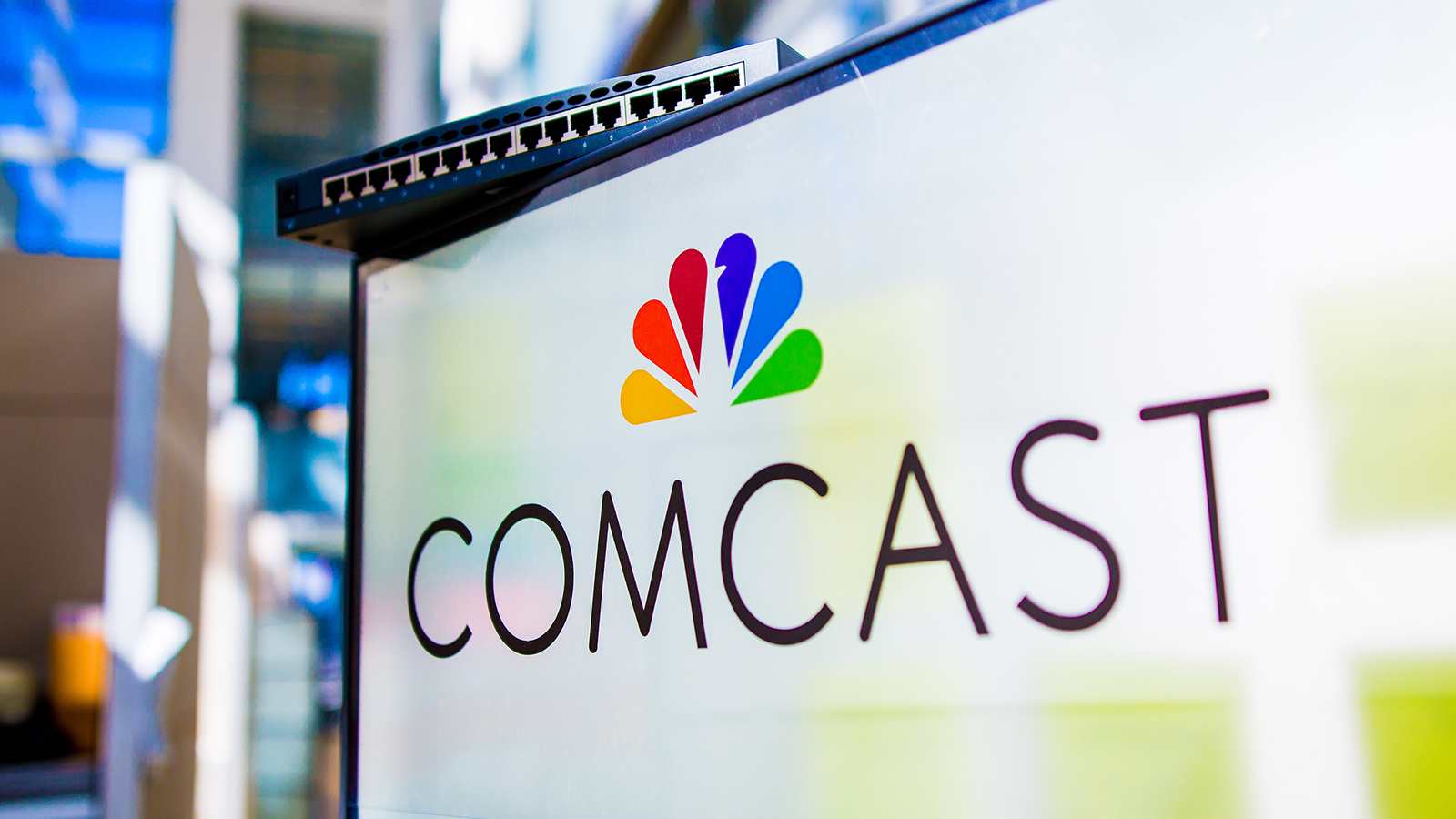 Comcast logo on a computer screen