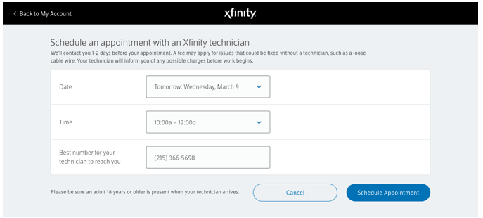 Customer service number for xfinity