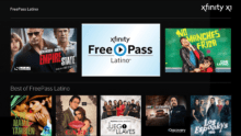 The FreePass Latino hub on Xfinity.