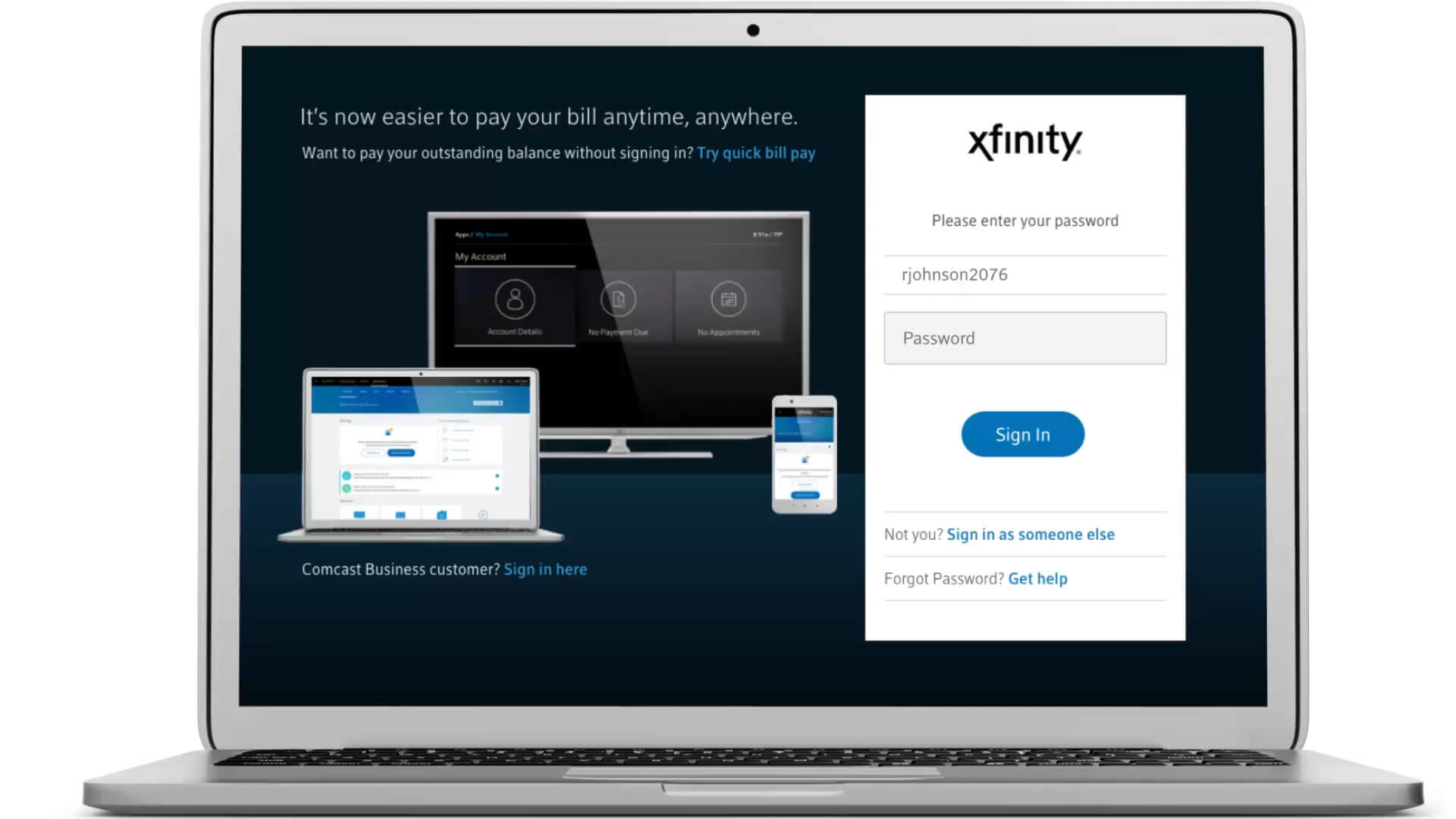 xfinity bill pay app
