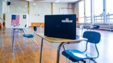 laptop on school desk