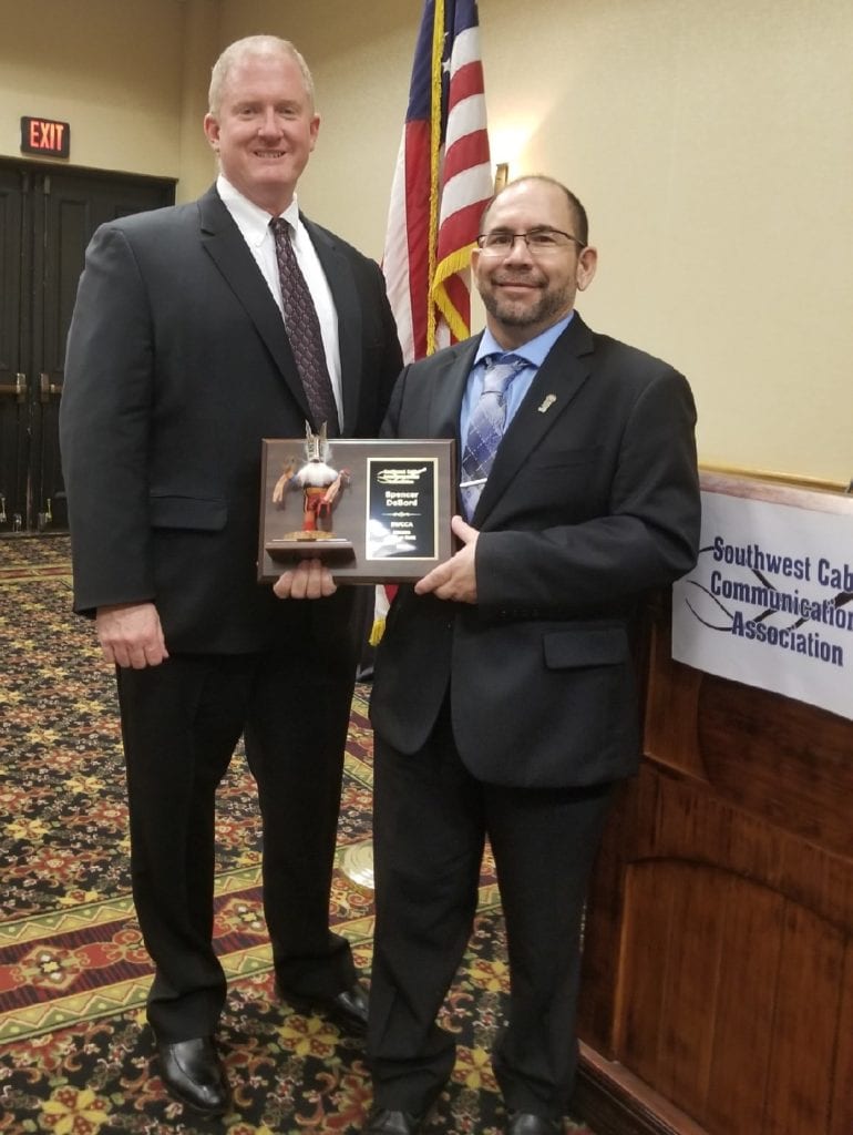 Spencer (right) with Chris Dunkeson at the Hall of Fame event in February