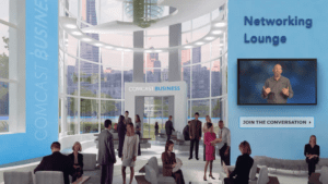 Rendering of the Comcast Business Conference networking lounge